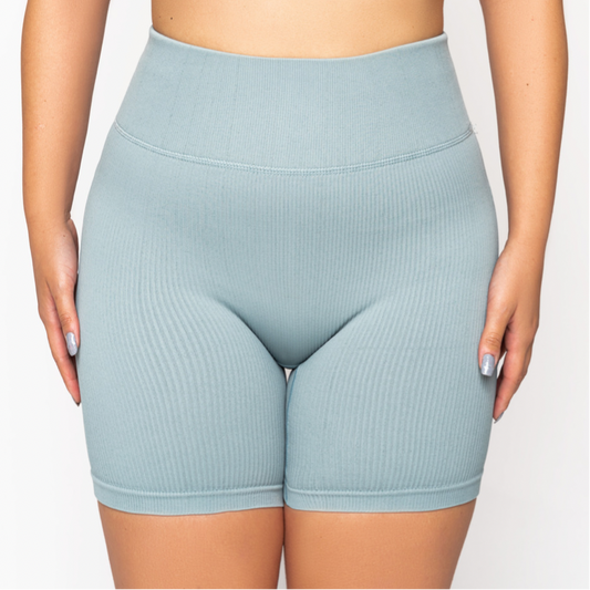 RIBBED HIGH RISE SHORTS