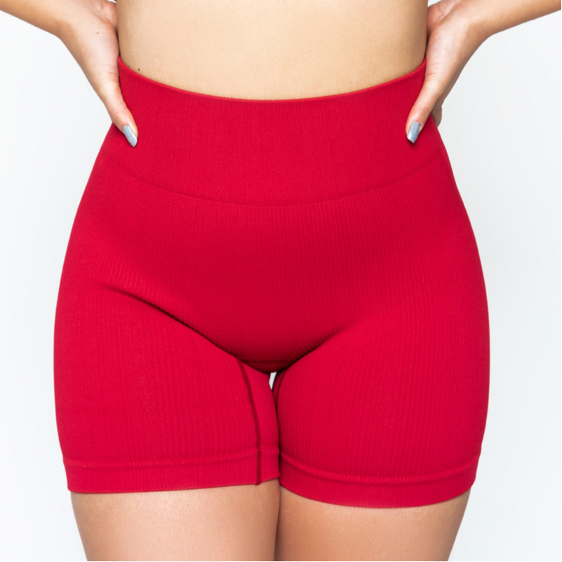 RIBBED HIGH RISE SHORTS